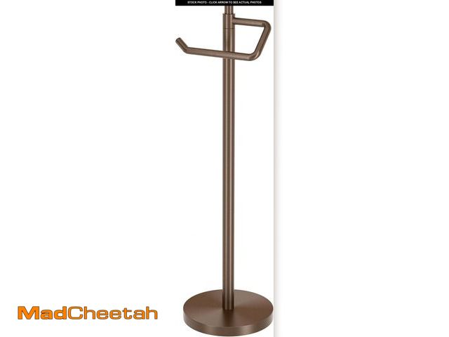 Lot 74-12399796 - Gatco 1435BZ Standing Tissue Holder, 23.68", Bronze | Toilet Tissue Roll Holder Stand with Weighted ...