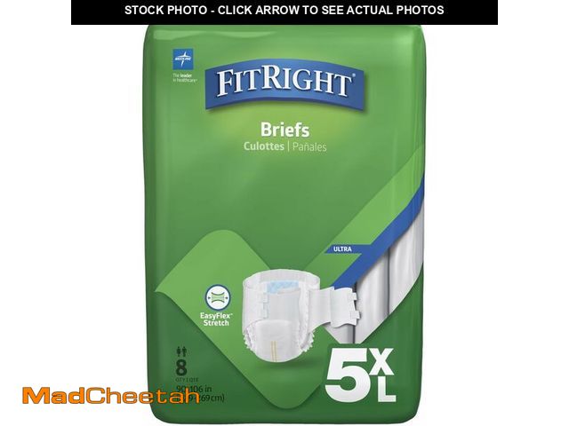 Lot 74-14067268 - FitRight Bariatric Adult Diapers, Ultra Heavy Absorbency, 5XL (Waist Size 90in-106in), 32 Count, Dis...