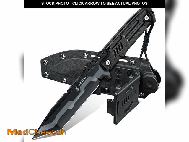 Lot 74-14266481 - Dragon Creek Fixed Blade Knife - Outdoor Survival Knife for Camping Hiking Gift Men Black - UNUSED