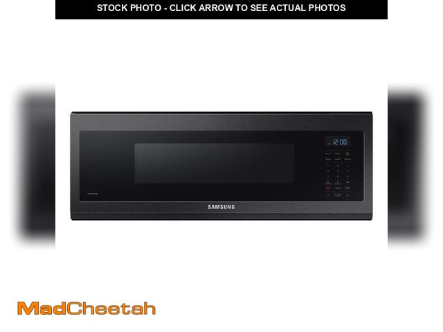 Lot 74-13691064 - Samsung 30 in. 1.1 cu. ft. Fingerprint-Resistant Black Stainless Steel 1100W Smart Over-the-Range Mi...