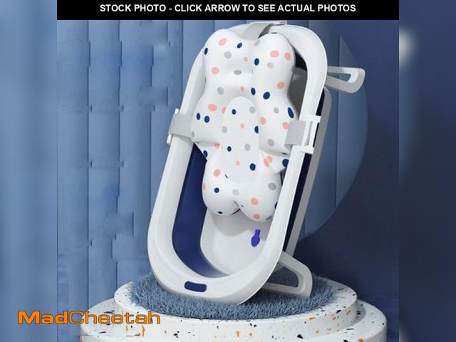 Lot 74-12143594 - Folding Baby Bathtub Travel Bathtub Newborn Tub with Support Baby Bath Seat Shower Mat to Recline or...