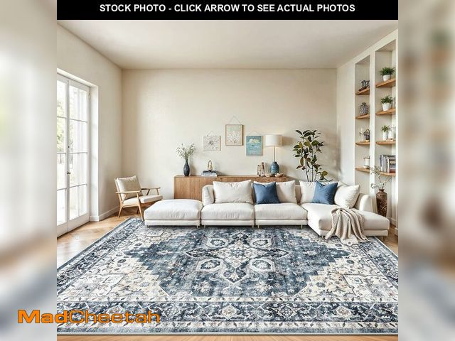 Lot 74-13563664 - AMADA HOMEFURNISHING 8x10 Washable Area Rug, Low-Profile with Non-Slip Backing &amp; Durable Edge Bi...