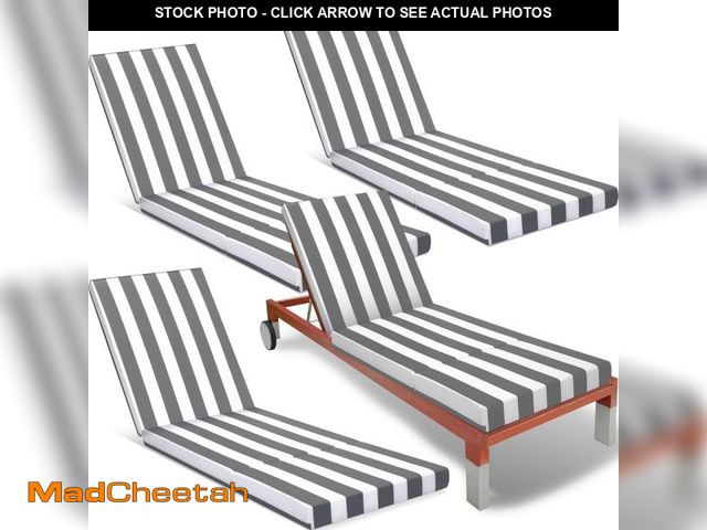 Lot 74-12167752 - Pinkunn 4 Pcs Chaise Lounge Cushion Outdoor Lounge Chair Cushions 21 x 72 x 3 Inch Bench Seasonal Re...