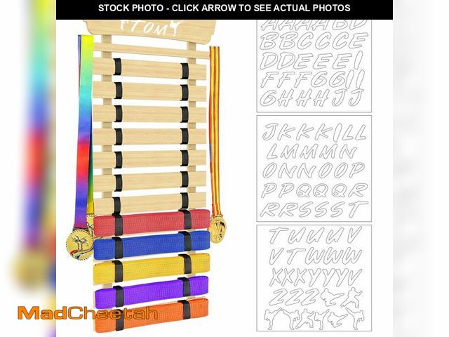 Lot 74-14047675 - Fiaygro 12 Belts Karate Belt Display Rack with Stickers, Martial Arts Belt Display Holder, Taekwondo...