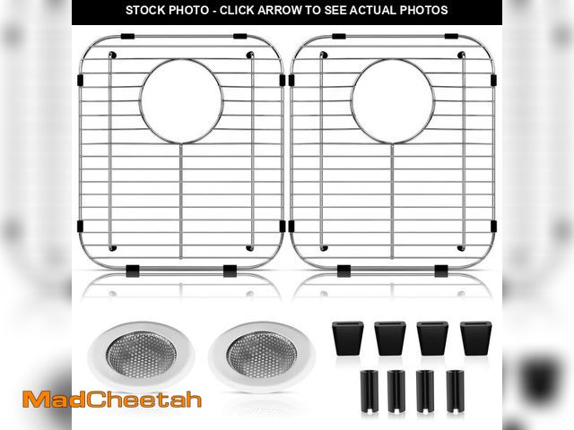 Lot 74-12547809 - ARLBA 2 Pack 304 Stainless Steel Sink Protectors for Kitchen Sink with Rear Drain Hole,13.2"x11.5"x1...