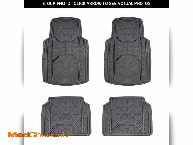 Lot 74-12764675 - Armor All 4 Piece All Weather Rubber Floor Mats Trim to Fit, Black 79960WDC - USED