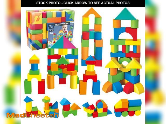 Lot 74-14267198 - Foam Blocks for Toddlers, 138 Pieces EVA Soft Stacking Building Blocks Toy Set, Early Learning Const...