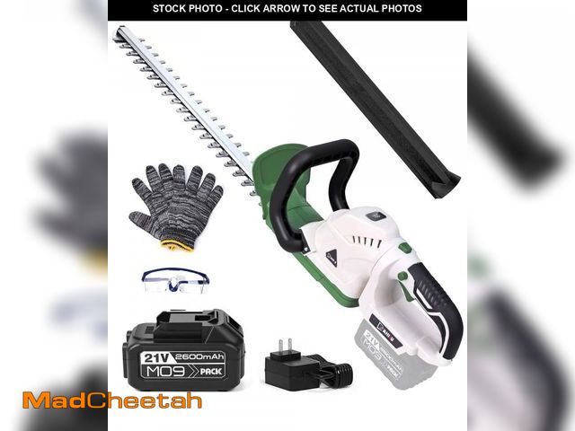 Lot 74-12420102 - YAHHU 20 Inch Cordless Electric Hedge Trimmer?21V Electric Bush Trimmer?Battery and Charger Included...