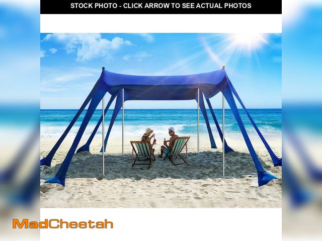 Lot 74-14386455 - Vibemo Beach Tent, Beach Canopy Sun Shade with UPF50+ UV Protection, 10x10ft, Includes 8 Sandbags, S...