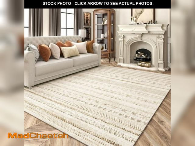 Lot 74-12088192 - 9 X12  Area Rugs for Living Room Washable Rugs Boho Moroccan Area Rug Soft Neutral Geometric Bohemia...