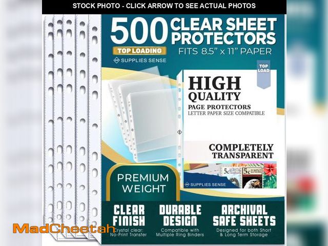 Lot 74-12442174 - Sheet Protectors for 3 Ring Binder, 500 Pack Premium Clear Page Protector 8.5 x 11 inch, Plastic Sle...