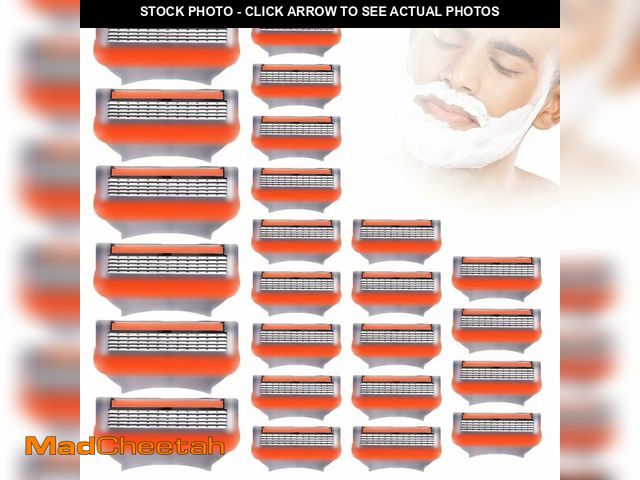 Lot 74-12708356 - 24Pcs Premium Razor Blades for Men - 5-Layer Stainless Steel Refills Compatible with Fusion 5 Style ...