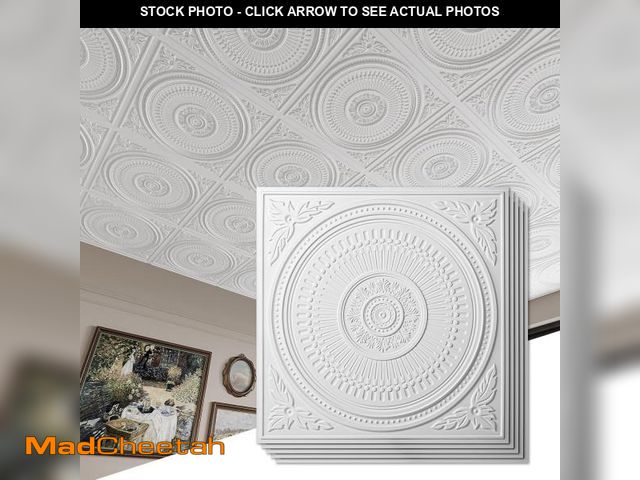 Lot 74-12043604 - Art3d 12-Pack Drop Ceiling Tiles 2x2 FT, Decorative Easy Install PVC Ceiling Panels for Interior Kit...