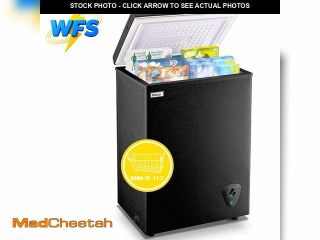 Lot 74-14437051 - WANAI 3.5 Cu.ft Chest Freezer Small Deep Freeze with 7 Gears Temp Control Office Dorm Kitchen Black ...