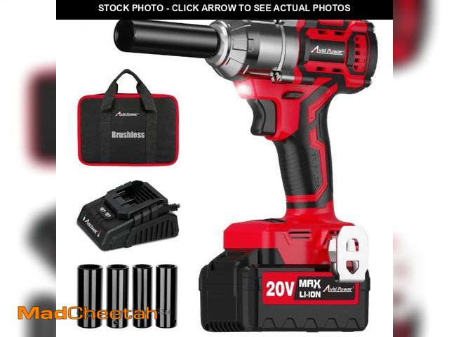 Lot 74-11546737 - AVID POWER 1/2 Impact Wrench Brushless, 20V Cordless Impact Gun w/ 3 Variable Speeds, Max Torque 370...