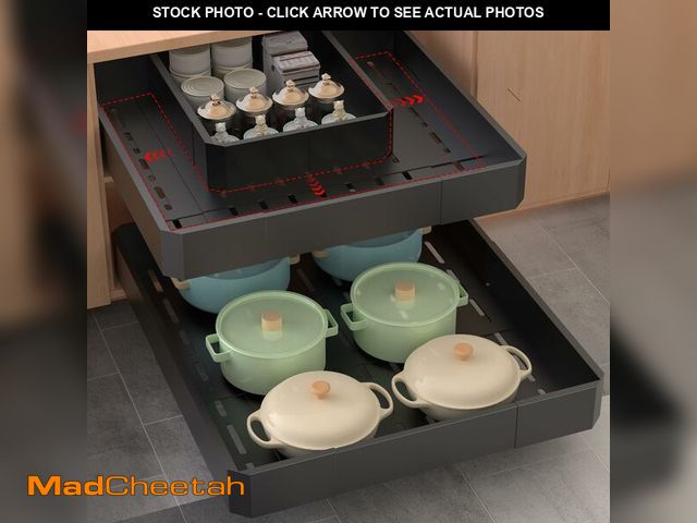 Lot 74-12717879 - Timboniture Pull out Cabinet Organizer,Adjustable Width (14"-21") and Depth (17"-24") Expandable,No ...