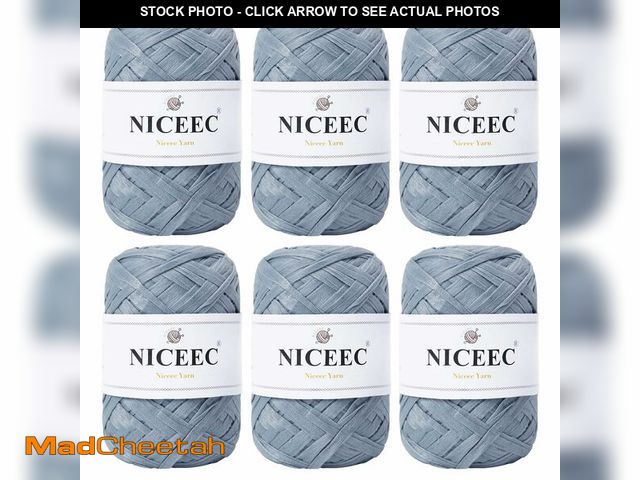 Lot 74-14150948 - NICEEC 6 Skeins Soft Tape Yarn for Crocheting Craft Paper Yarn Easy Crochet Raffia Yarn Ribbon Yarn ...
