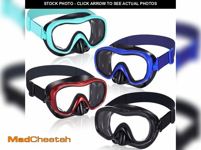 Lot 74-14480209 - Relaxweex 4 Pcs Adult Elastic Strap Swim Goggles with Nose Cover Snorkel Diving Swim Mask Anti Fog W...