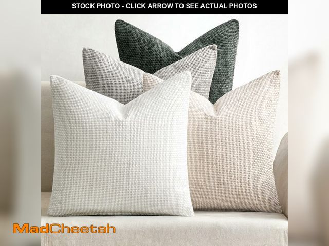 Lot 74-13963316 - MIULEE Pack of 4 Couch Throw Pillow Covers 18x18 Inch Gray Soft Decorative Chenille Pillow Covers Fa...