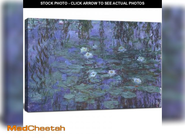 Lot 74-12143137 - Large Blue Water Lilies by Claude Monet Canvas Wall Art Famous Painting - Classic Artwork Wall Decor...