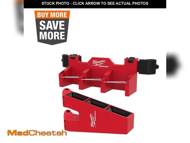 Lot 74-12677899 - *DIRTY/MISSING SOME* Milwaukee PACKOUT Long Tool Holder Tool Box Rack Attachment *DIRTY/MISSING SOME...
