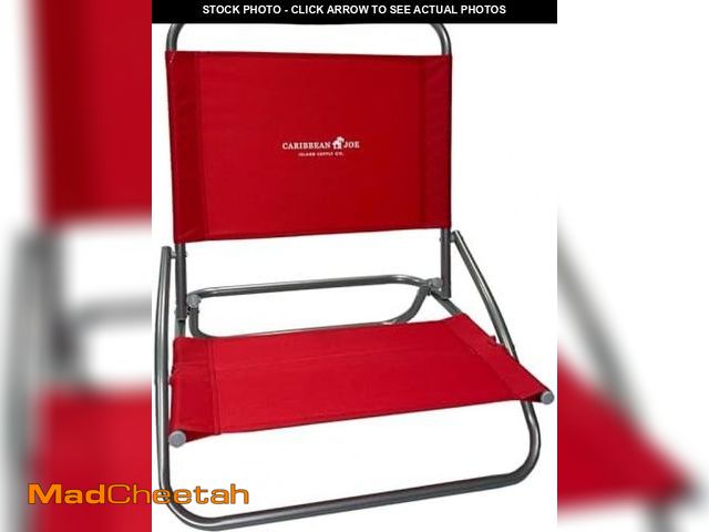 Lot 74-12098104 - Caribbean Joe Folding Beach Chair, 1 Position Lightweight and Portable Foldable Outdoor Camping Chai...