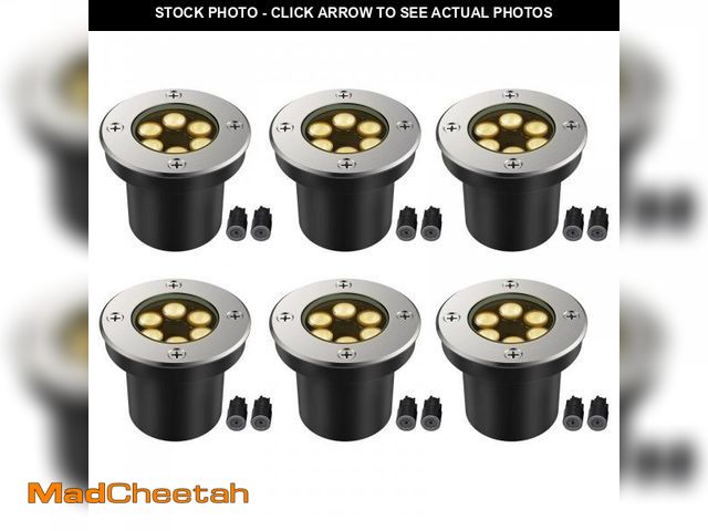 Lot 74-12437746 - JESLED Outdoor Landscape Lights, 6W LED In Ground Well Lights, 12V 24V 3000K Warm White, IP67 Waterp...