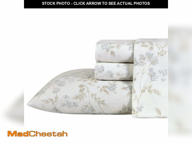 Lot 74-13626950 - Laura Ashley - Flannel Sheets Queen Size, Anti-Pilling &amp; Wrinkle Resistant Cotton, Touchably Sof...