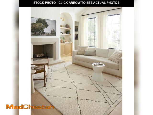 Lot 74-12511189 - Loloi Fabian Collection FAB-02 Ivory/Charcoal 5'-3" x 7'-6" Area Rug - UNUSED