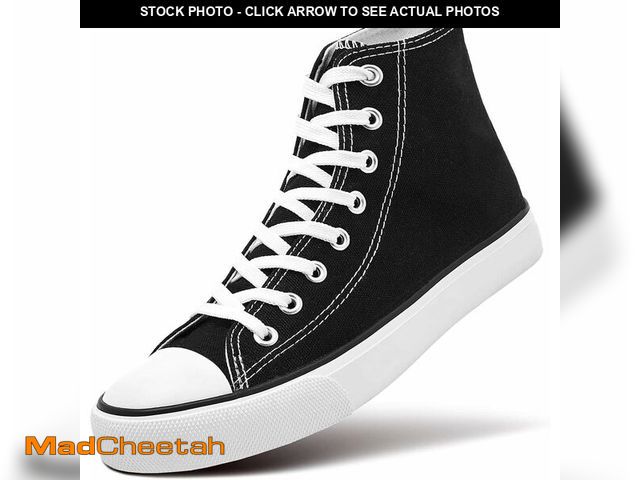 Lot 74-12679372 - ZGR Womens Fashion Canvas Sneaker Low Cut Lace ups Casual Shoes (7 B(M) US, High-top Black) - USED