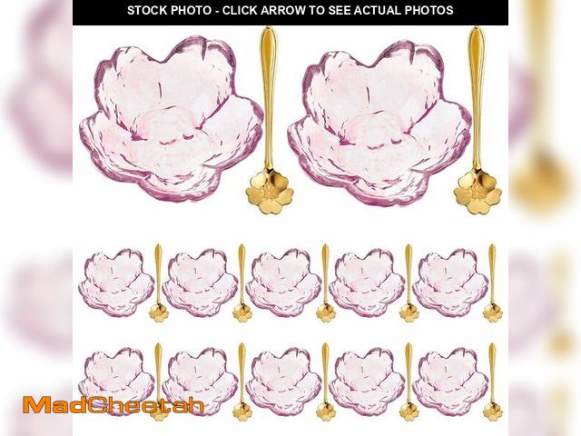 Lot 74-13954247 - Setof 12 Sakura Bowls with Flower Spoons Sakura Plates Pink Plates Sauce Dishes Cherry Blossom Dish ...