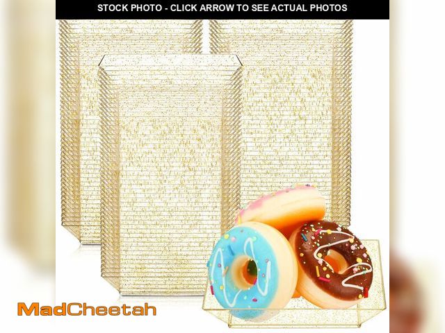 Lot 74-13721903 - Zhehao 100 Pcs Plastic Dessert Appetizer Plates Disposable, 3.6 x 3.6 Inch Small Square Plastic Dess...