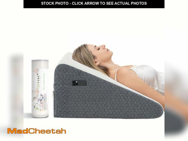 Lot 74-12892084 - TEDresco Wedge Pillow for Sleep Apnea &amp; Acid Reflux Relief | Stylish and Chic Jacquard Pillowcas...