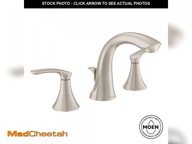 Lot 74-12251529 - MOEN Darcy 8 in. Widespread 2-Handle High-Arc Bathroom Faucet in Spot Resist Brushed Nickel - UNUSED