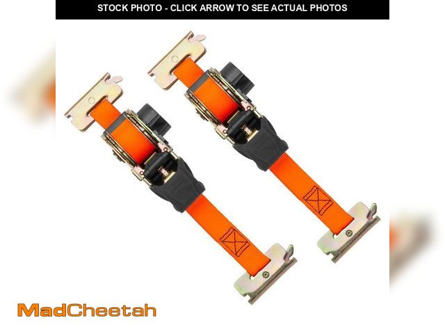 Lot 74-12783411 - CargoSmart 6 ft. Orange Retractable Ratchet Tie Down Strap for E-Track and X-Track, 500 lb. Safe Wor...