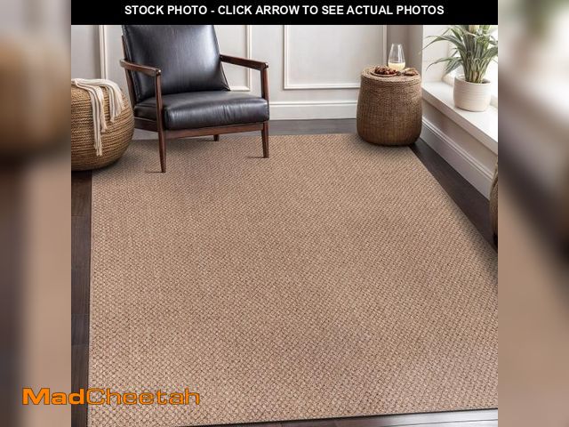 Lot 74-12372129 - CAMILSON Easy Jute Rug 9x12, Large Indoor Outdoor Natural Color Farmhouse Area Rugs for Living Room ...