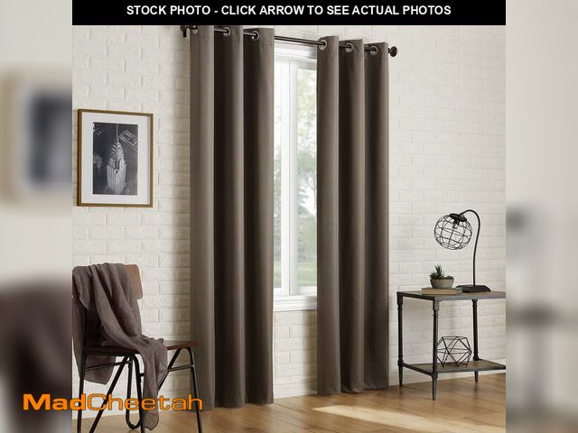 Lot 74-12885793 - Sun Zero Arlo 2-Piece Textured Thermal Insulated Room Darkening Grommet Curtain Panel Pair, Mocha , ...