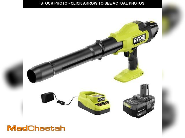 Lot 74-14307282 - RYOBI ONE+ HP 18V Brushless Cordless 220 CFM 140 MPH Compact Leaf Blower with 4.0 Ah Battery &amp; C...