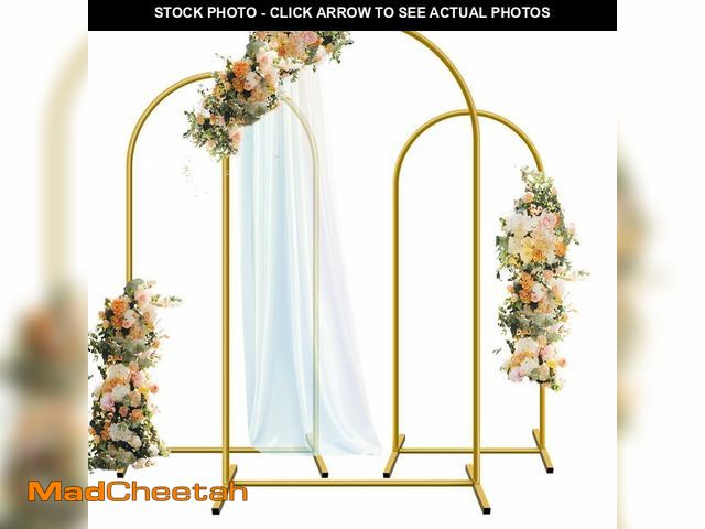 Lot 74-14381242 - Hemmotop Metal Arch Backdrop Stand Set of 3, 6FT, 5FT, 4FT Party Arch Stands for Wedding, Birthday, ...