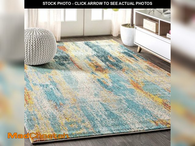 Lot 74-12760241 - JONATHAN Y Modern Abstract Vintage Waterfall Blue/Cream/Yellow Indoor Area Rug, 3x5, Contemporary PO...