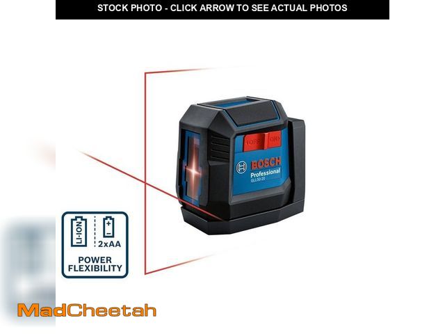 Lot 74-12684105 - Bosch 50 ft. Dual Power Battery Red Beam Self-Leveling Cross-Line Laser Level - UNUSED