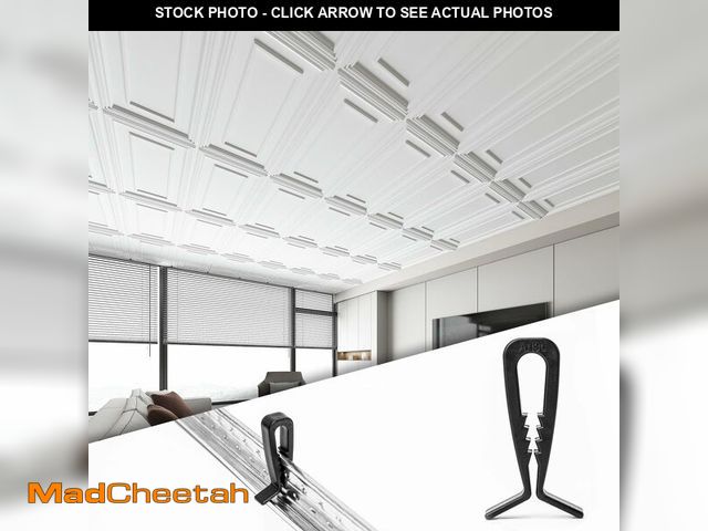 Lot 74-12709389 - Art3d 100-Pack Hold-Down Clip for Drop Ceiling Tiles, 1.9 x 1 Inch Ceiling Grid Clips for Standard C...