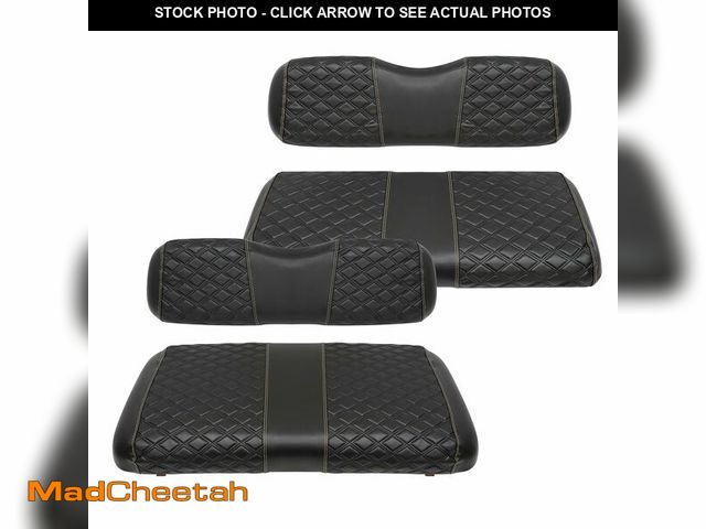 Lot 74-13564292 - SAMXOMAP Golf Cart Seat Covers Front and Rear Waterproof and Sun Resistant Marine Grade Vinyl Leathe...