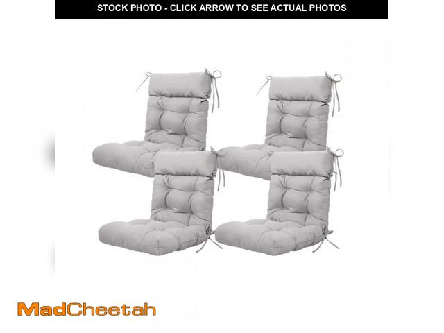 Lot 74-12462827 - ARTPLAN 20 in. x20 in. x4 in. Seat/Back Outdoor Chair Cushion Patio Cushion Tie Tufted Replacement f...