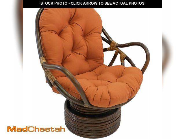 Lot 74-12543890 - Blazing Needles Solid Twill Swivel Rocker Chair Cushion, 48 inch x 24 inch , Spice, 1 Count (Pack of...