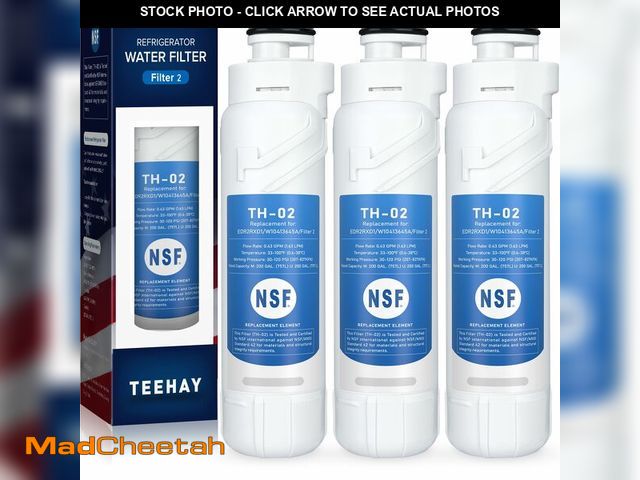 Lot 74-12706350 - TEEHAY EDR2RXD1 Water Filter 2 Replacement, Compatible with Whirlpool W10413645A, Everydrop Filter 2...