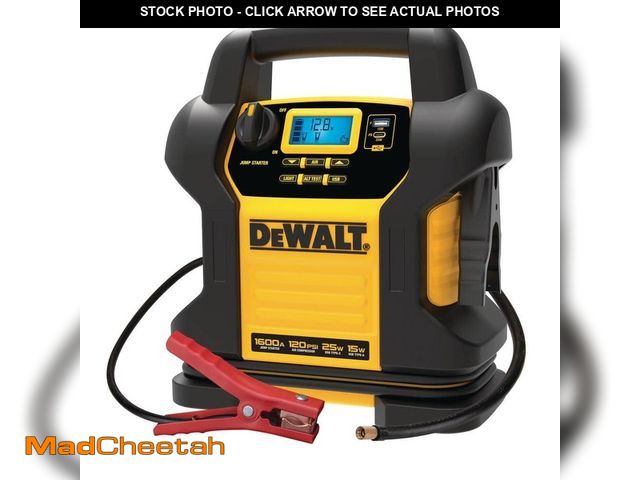 Lot 74-14438815 - DEWALT 1600-Peak Amp Portable Jump Starter with Digital Compressor and USB Power Bank - UNUSED