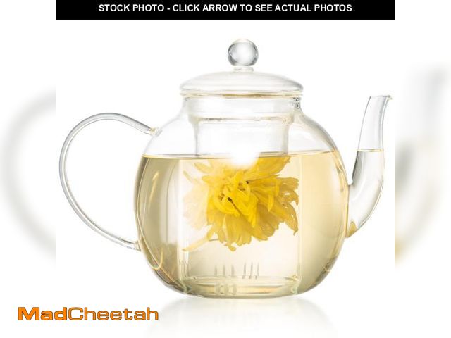 Lot 74-12222444 - Wlasss 1530 ml/52 oz Large Glass Teapot with Removable Infuser, Clear Tea Kettle Stovetop Safe for L...
