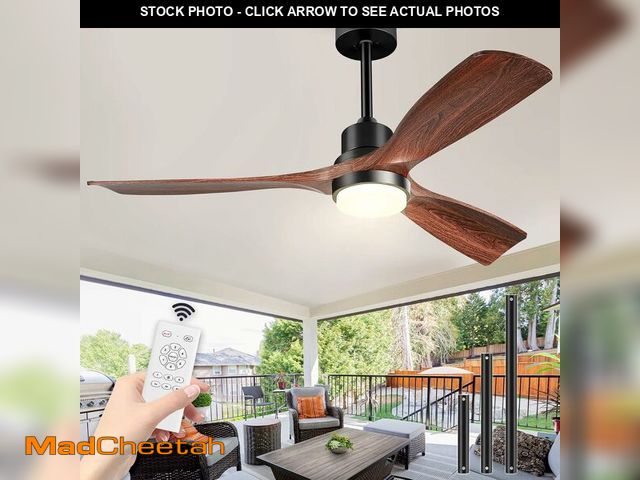 Lot 74-13709053 - 60 Inch Ceiling Fans with Lights 3 Downrods, Outdoor Ceiling Fan for Patios with Remote Control, ETL...