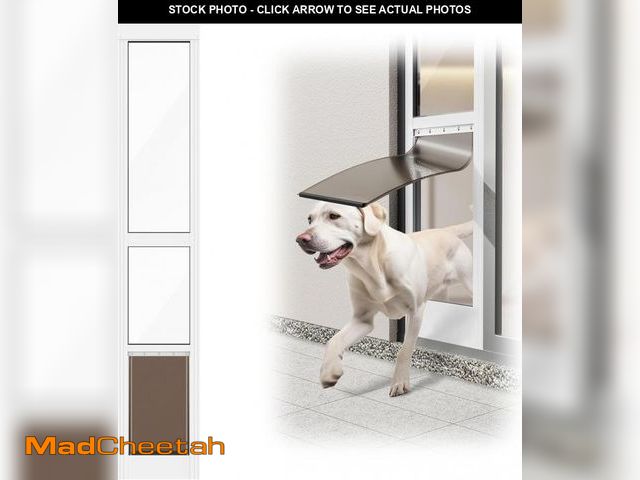 Lot 74-12508684 - NIAOMAOGOU Dog Door for Sliding Glass Door, Adjustable Height 75 3/5" to 80", Width 11 3/5", Aluminu...
